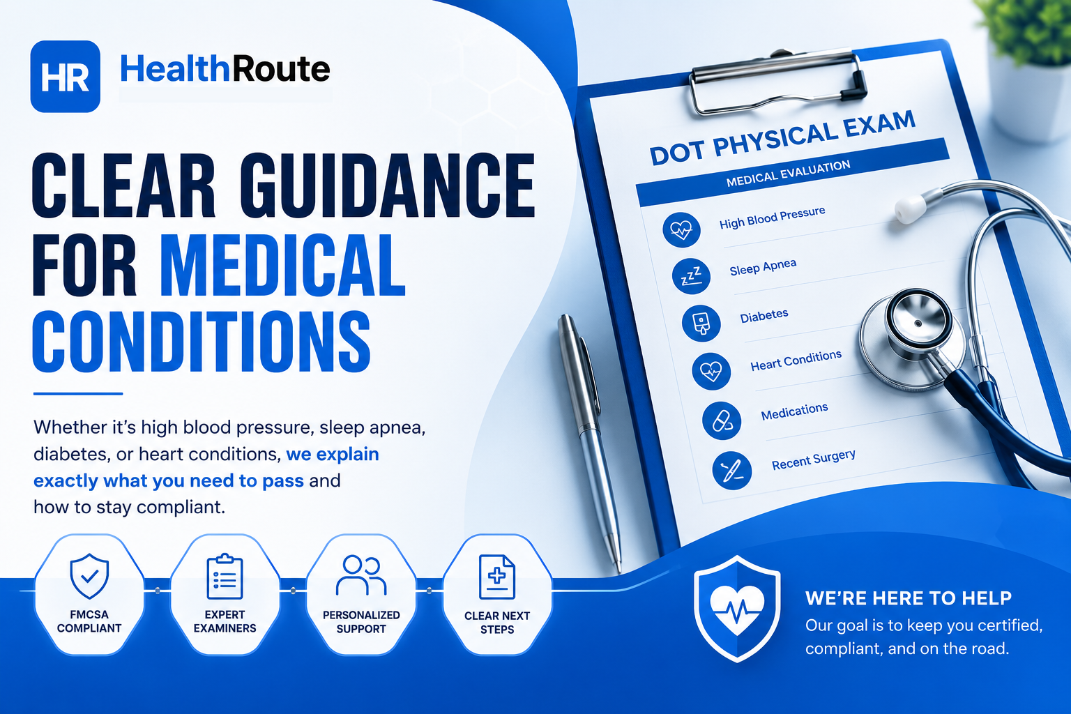 Clear guidance for DOT physical medical conditions
